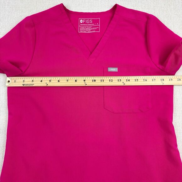 Figs Catarina One Pocket Scrub Top Women's Small Ultra Rose Pink PO#2926 FW1000N - Picture 8 of 12